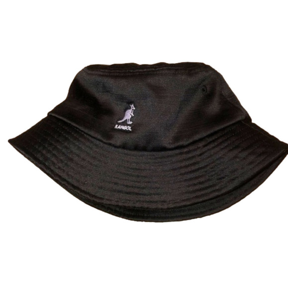 KANGOL Liquid Mercury Shiny Black Bucket Hat Sz Small - Picture 1 of 4